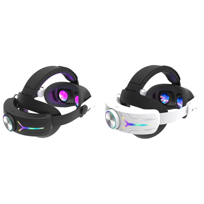 Adjustable RGB Head Strap 12000mAh Battery Extend VR Playtime Alternative Strap Head Strap Headband for Meta Quest 3S VR Headset