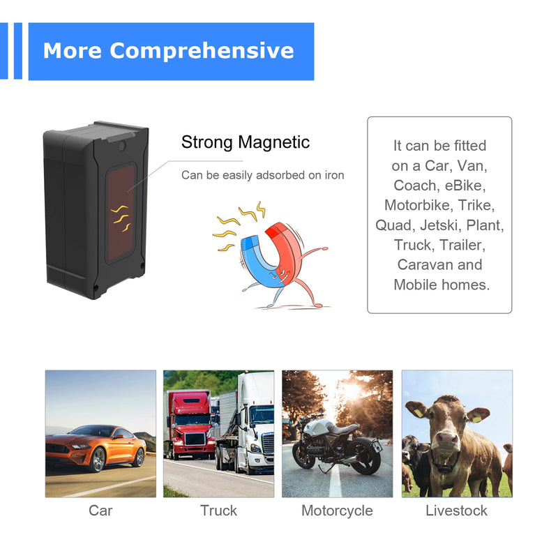 Portable Auto Tracker 6000mAh Big Battery Long Last Vehicle Locator Motorcycle Car Security Protection with iOS Android APP