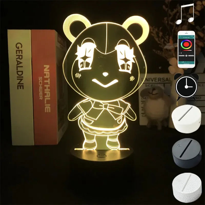 Led Night Lamp Alarm Clock Base Nightlight Judy Animal Crossing New Horizons Game Projector Boys Color with Remote Dropshipping