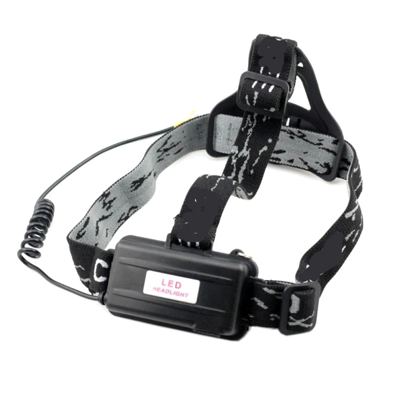 1 piece adjustable nylon head band headband Headlight belt Headlamp holder elastic head strap with power line 18650 battery box