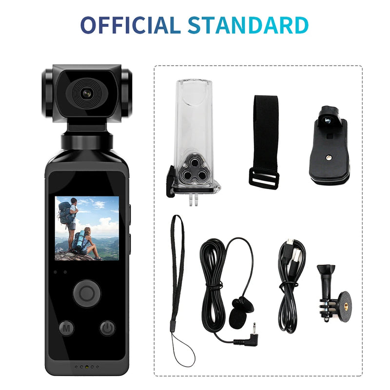 4K 1080P Pocket Camcorder HD Cam 1.3" LCD Screen 270° Rotatable Wifi Mini sports Camera with Waterproof Case Motion Cameras