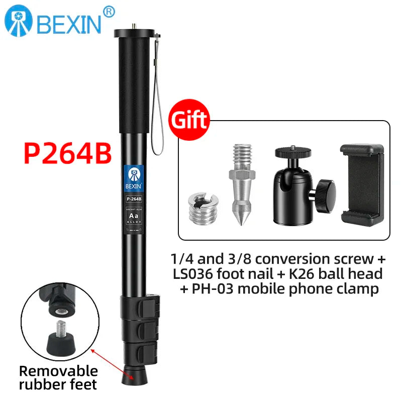 BEXIN Digital Camera Telescopic Handheld Monopod Lightweight Camera Mount Adapter Support Monopod For Nikon Sony Dslr Camera