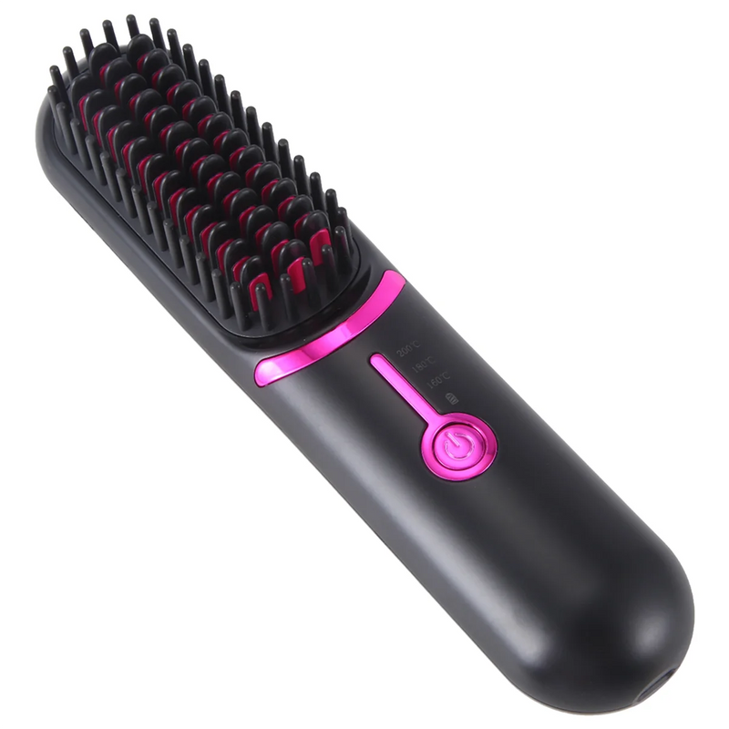 Electric Hair Brushes Wireless Hair Straightener Brush for Portable Rechargeable Hair Straightener Cordless Heating Comb