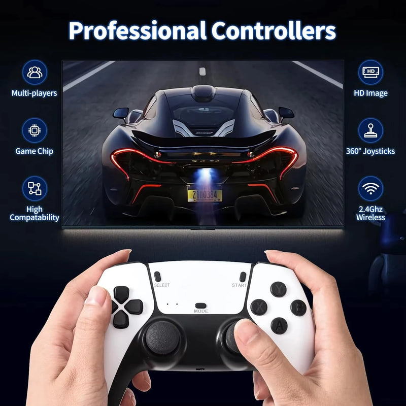 Velec  M15 Game Stick 4K Mini Retro Video Game Console Built-in 20000 Games Wireless Gamepads Video Game Controller for 2 Player