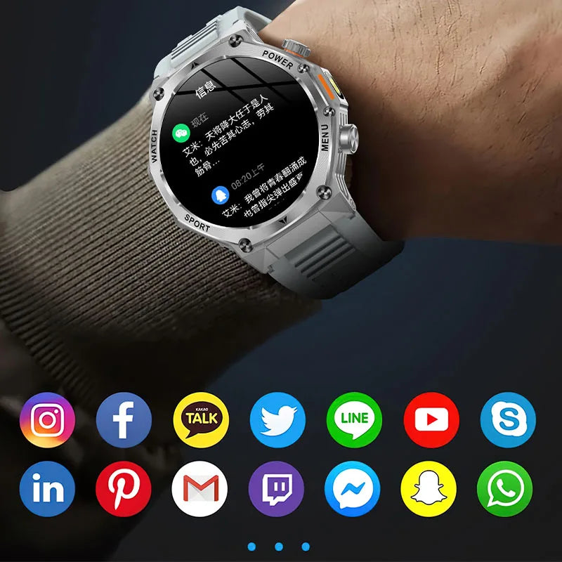 2024 Men's Smart 5.2 Bluetooth Call One Click Connection Watch IP67 Waterproof 800mAh Battery Android iOS Universal Smart Watch