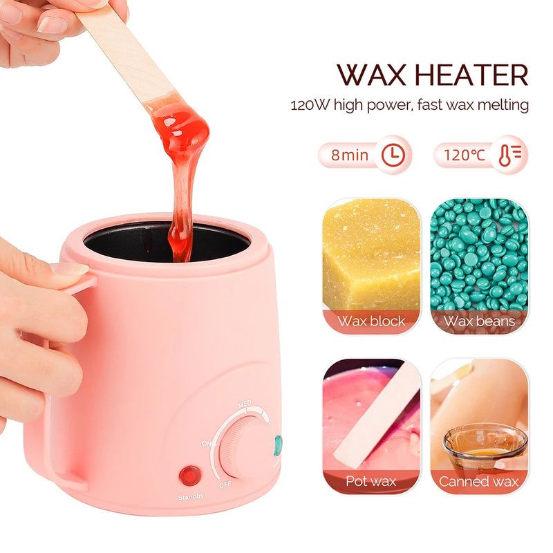 120W Fast Wax Melting Machine 120℃ Auto Heating Wax Heater Hair Removal Wax Warmer Cup Depilatory Wax Dipping Pot Melter