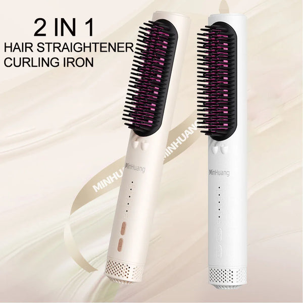 New Hair Straightener Ceramic Hot Comb 2 in 1 Electric Straighten Hair Brush Negative Ion Anti-scalding Straight Styling Tool