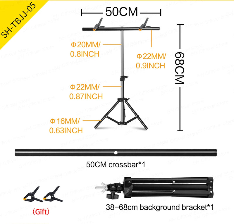 SH Photography1.5*2/2*2M T-Shape Backdrop Background Stand Frame Support System Kit For Photo Studio Video Chroma Key With Party