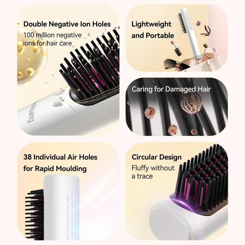 New Hair Straightener Ceramic Hot Comb 2 in 1 Electric Straighten Hair Brush Negative Ion Anti-scalding Straight Styling Tool