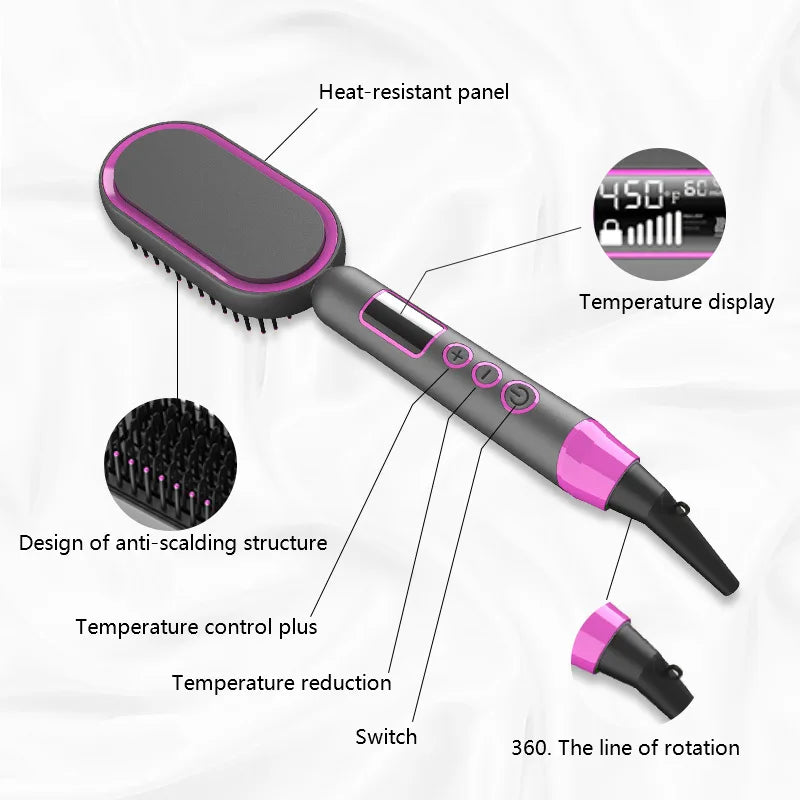 Electric hair brushes hair straightening comb and styling small home set