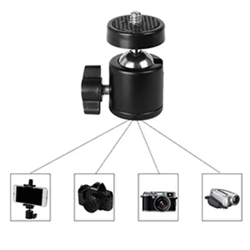 Universal Head Semi-Metal Mini Bracket Swivel Ball° Rotate Head Mount For DSLR Cameras Photography Devices Tripod