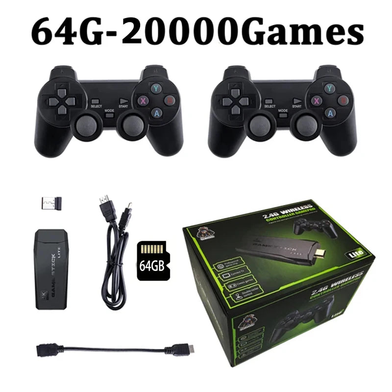 Video Game Sticks M8 Console 2.4G Dual Wireless Controller Game Stick 4K 20000 games 64GB Retro game For Dropshiopping Xmas Gift