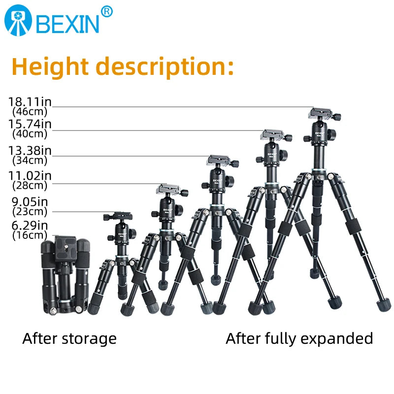 Portable Mini Tripods Profesional Aluminum  Stand Live Video Recording For Universal SLR Camera Smartphone