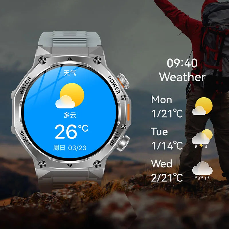 2024 Men's Smart 5.2 Bluetooth Call One Click Connection Watch IP67 Waterproof 800mAh Battery Android iOS Universal Smart Watch