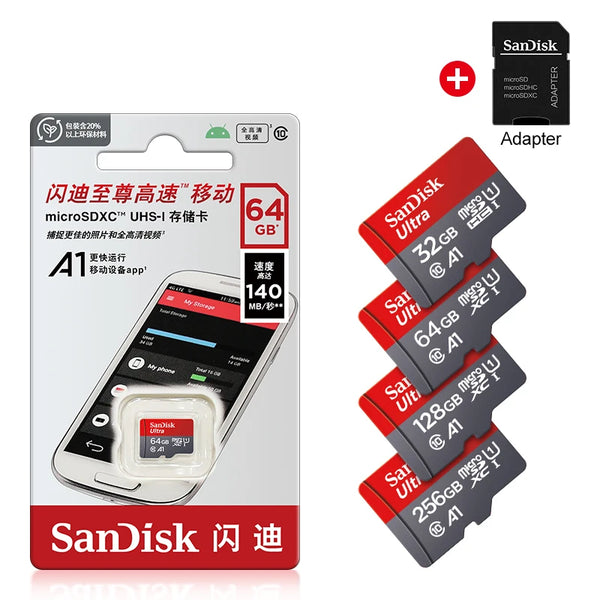 Genuine Sandisk Memory Card 128GB 32GB 64GB 256GB SD/TF Flash Card Mini SD 32 64 128GB TF CARD for Phone Speakers Robot