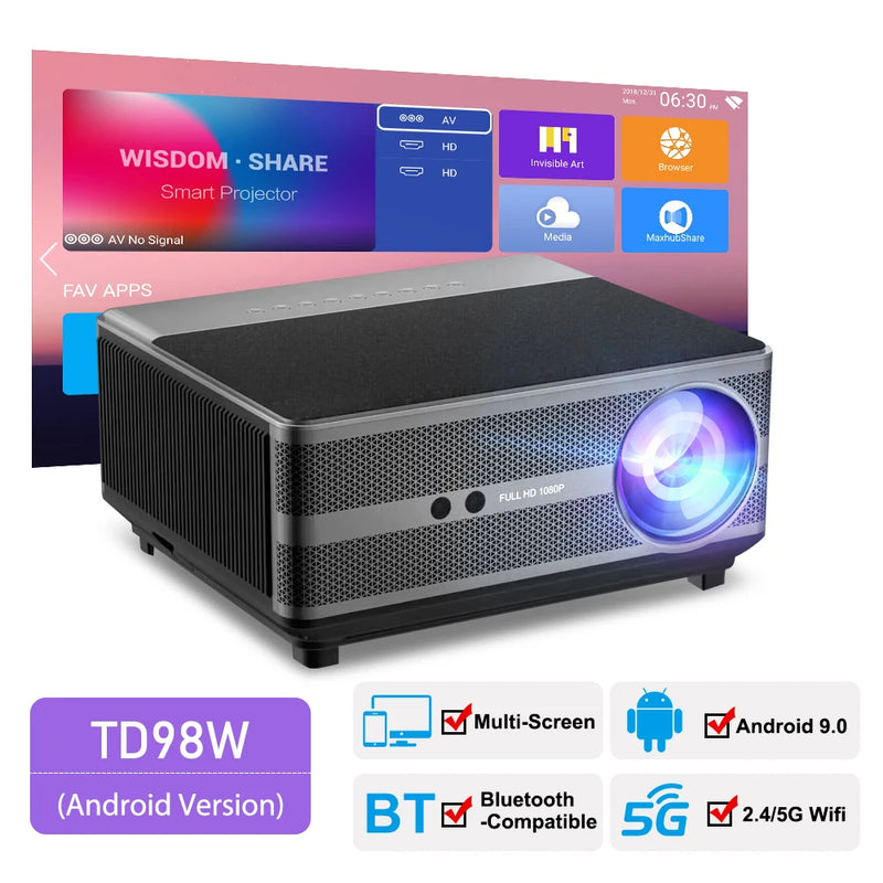 ThundeaL Full HD 1080P Projector WiFi LED 2K 4K Video Movie Beam TD98 TD98W Android Projector PK DLP Home Theater Cinema Beamer