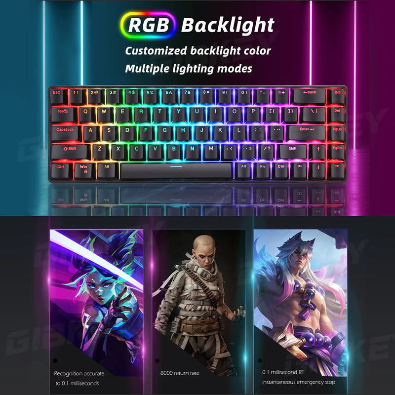 RGB Magnetic Axis Mechanical Keyboard 8K Return Rate Gaming Keyboard Hot Swappable switch Custom Key Range Game Esports keyboard