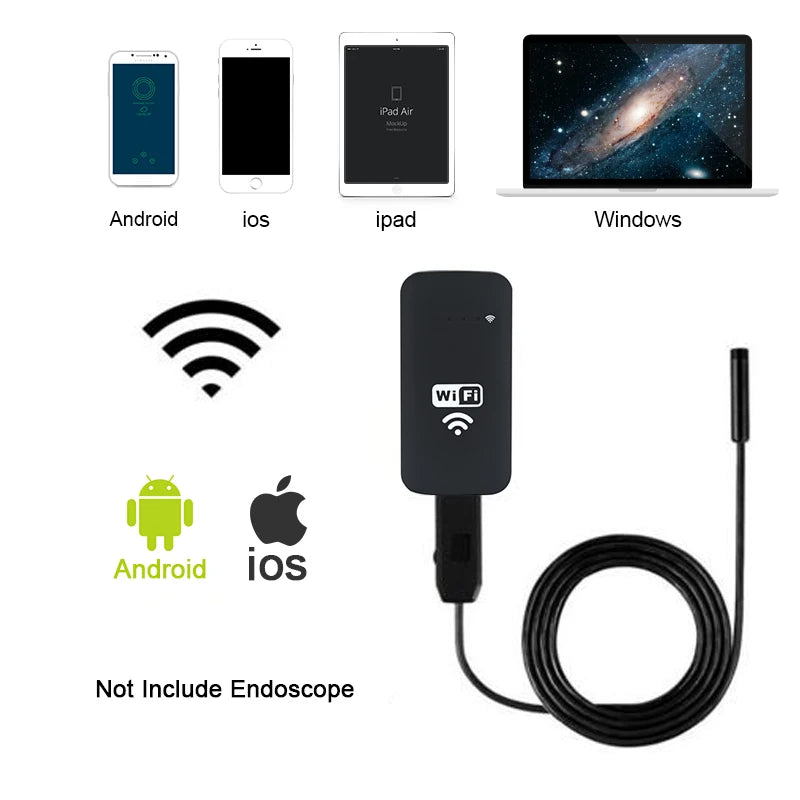 USB Endoscope Wifi Transmitter Box For Camera Borescope 1200P 720P 480P Resolution Compatible With Android iOS Ipad Device