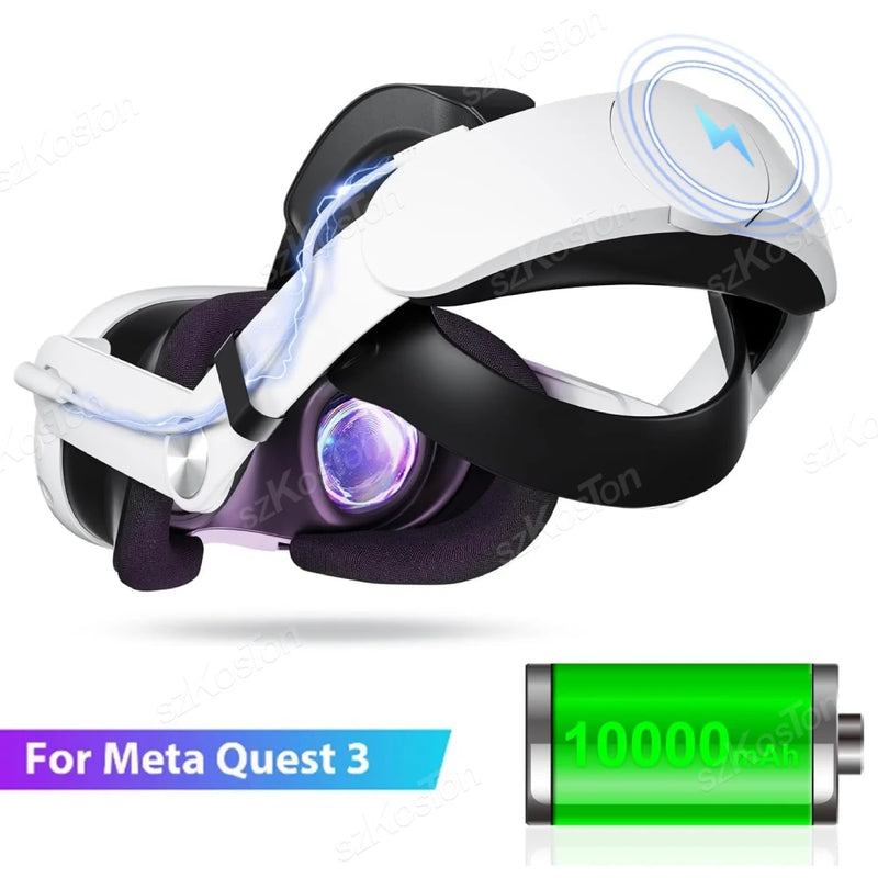 Replacement Elite Strap for Meta Quest 3 VR Headset Comfort Head Strap with 10000mAh Battery for Meta Quest 3 Accessories