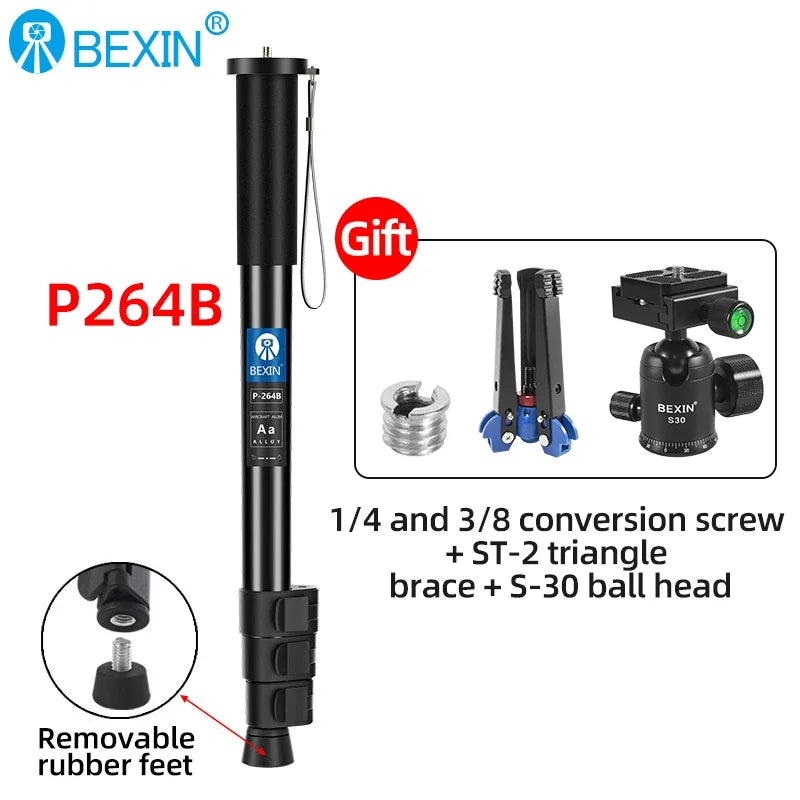 BEXIN Digital Camera Telescopic Handheld Monopod Lightweight Camera Mount Adapter Support Monopod For Nikon Sony Dslr Camera