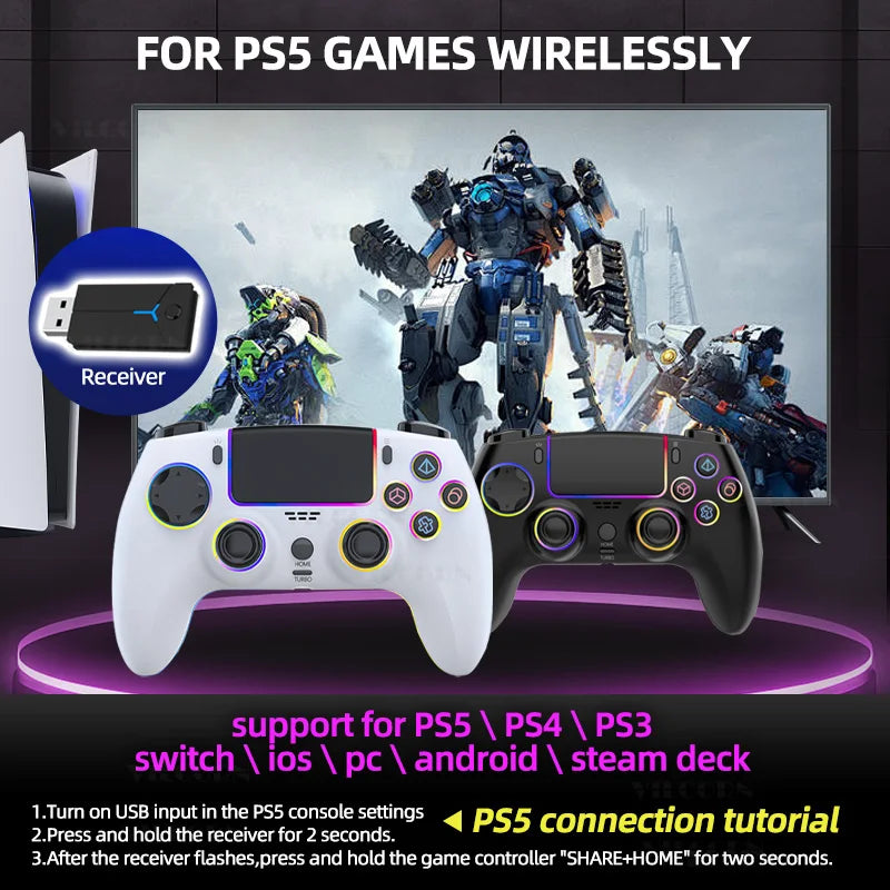 Wireless Gamepad For PS5 Controller For playstation 5 DualSense PS4/PS3 PC Gaming Controller with Vibration/Multi Touch Joystick