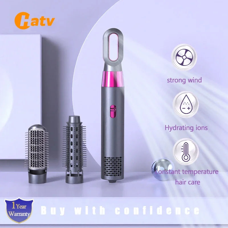 HATV 3 In 1 Electric Hair Dryer Hot Heating Hair Comb Wet Dry Hair Brush Curler Styling Tool Household