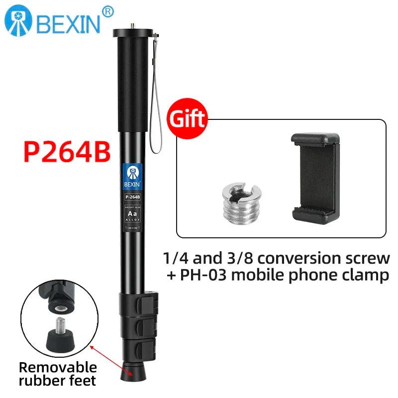 BEXIN Digital Camera Telescopic Handheld Monopod Lightweight Camera Mount Adapter Support Monopod For Nikon Sony Dslr Camera