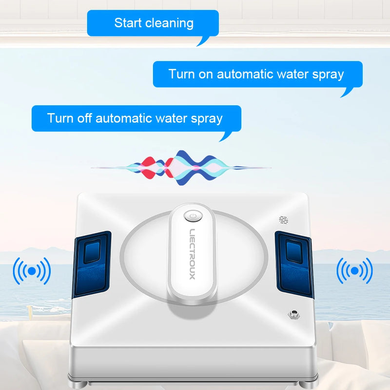 Window Cleaning Robot Liectroux YW509, Dual Water Spray,Home Glass Floor Wall Robot Window Cleaner,Laser Sensor,Smart Navigate