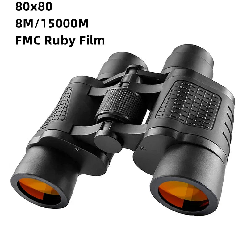 Binoculars 80X80 Long Range 15000m HD High Power Telescope Optical Glass Lens Low Light Night Vision for Hunting Sports Scope