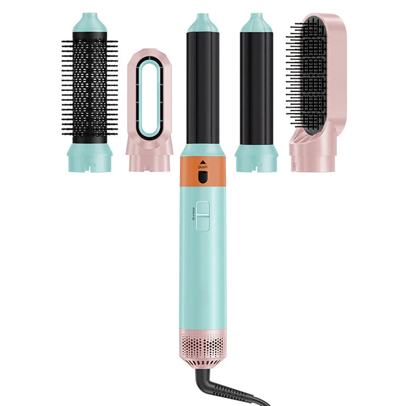 5 in 1 Hair Dryer Multi Styler Hot Air Brush with Curling Barrel Blower Brush Airwrap Curlers Salon Hair Styler Tools