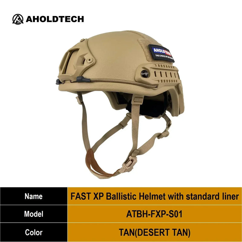 Aholdtech Bulletproof Helmet FAST XP Tactical PE Aramid ISO NIJ IIIA 3A CAM FIT BOA Dial EPIC Liner High Cut Ballistic Helmet