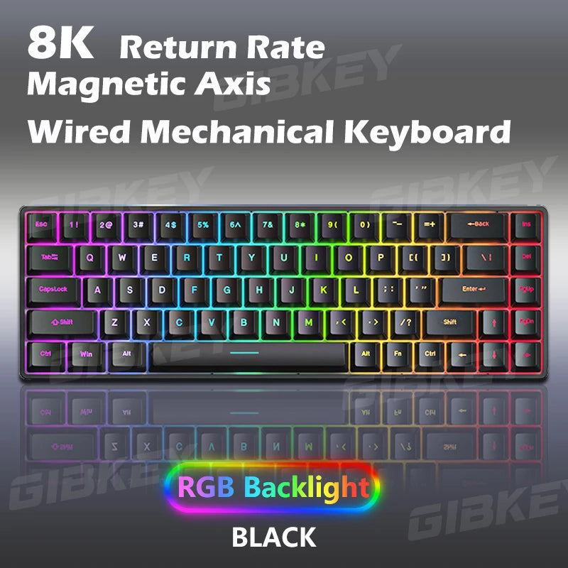 RGB Magnetic Axis Mechanical Keyboard 8K Return Rate Gaming Keyboard Hot Swappable switch Custom Key Range Game Esports keyboard