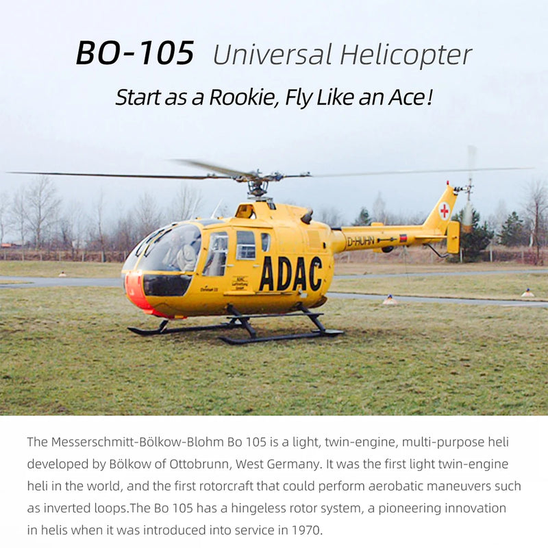 470 class FLYWING BO105 scale helicopter 4 blades rotor head rc helicopter High-realistic automatic route mode one click return