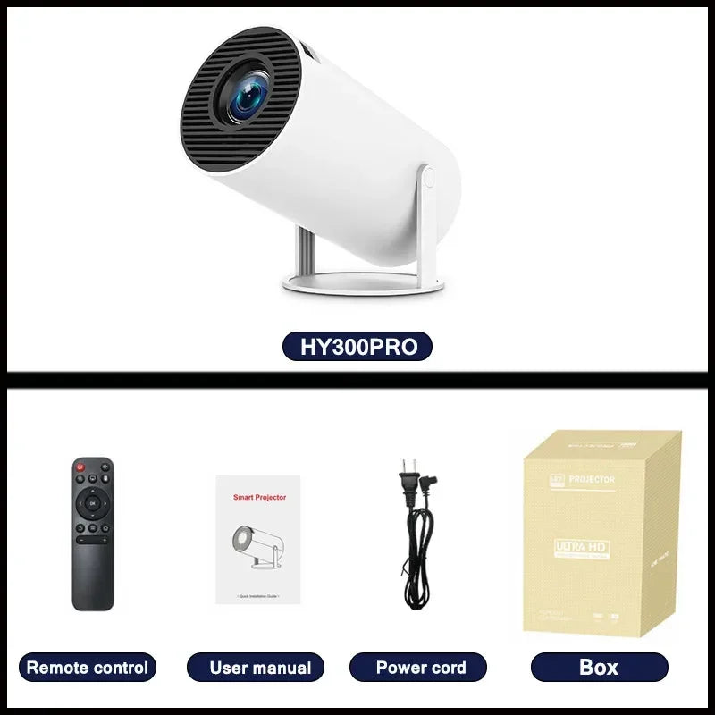 2024 new HY300 Pro plus Projector Android 4K 1280*720P Dual Wifi  Video  Portable Outdoor home hd led proyector cine en casa