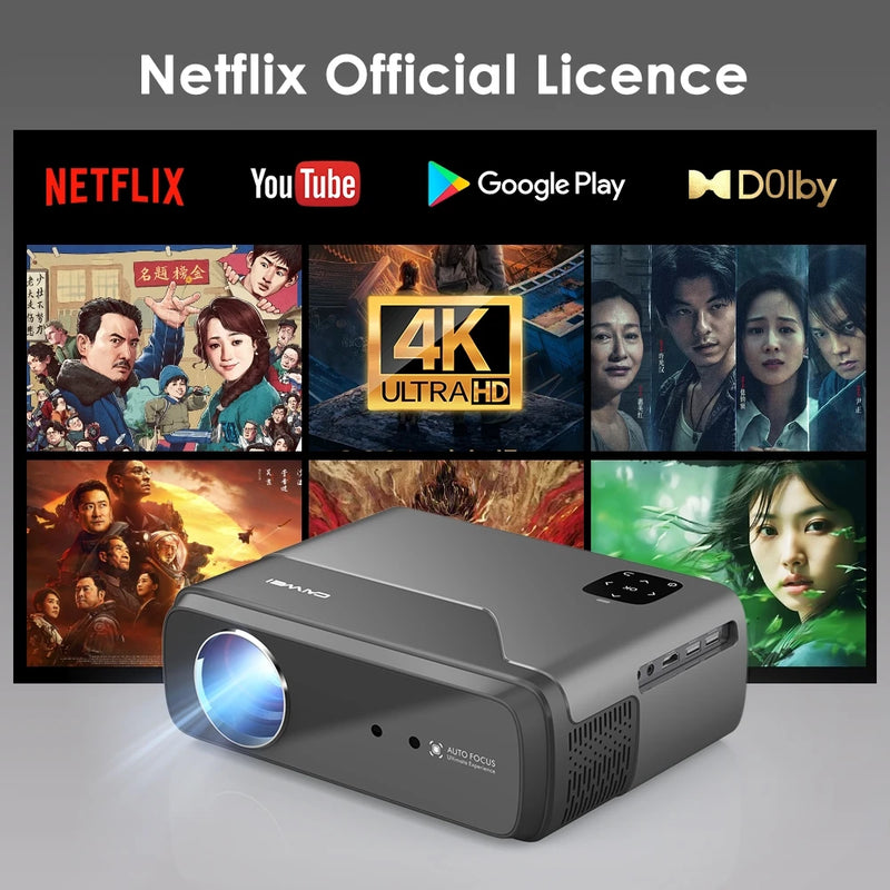 portable 4k projector [Netflix Official Licence] 5G WiFi Mini projector Dolby Android 11 beam Projector Home Theater Google Play