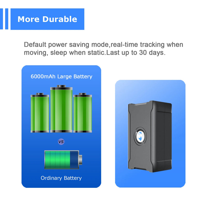 Portable Auto Tracker 6000mAh Big Battery Long Last Vehicle Locator Motorcycle Car Security Protection with iOS Android APP