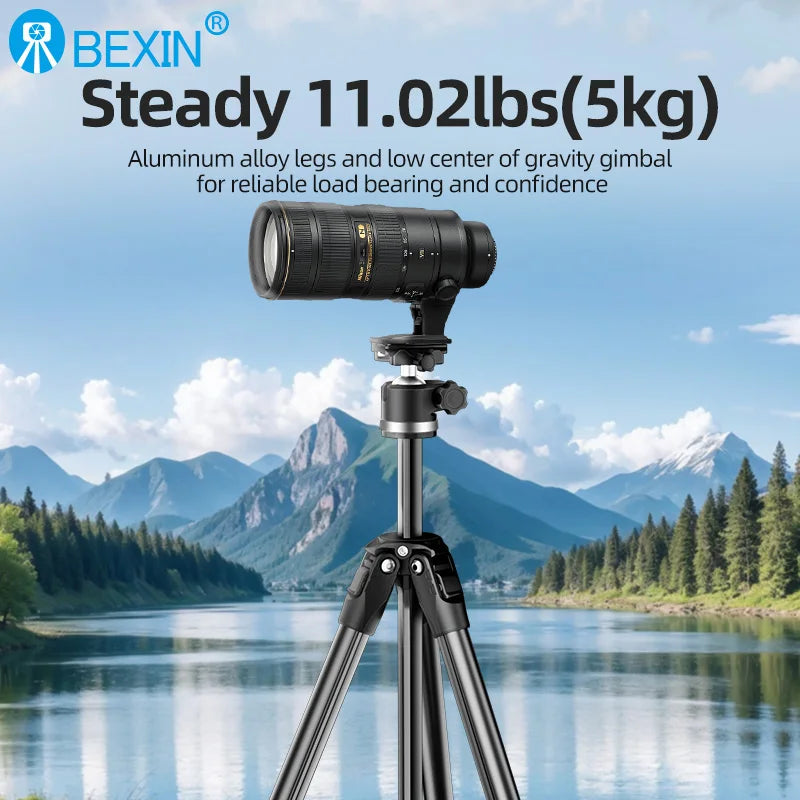 BEXIN TA255-BS30 Tripods Camera Tripod with Panoramic Ballhead Tripod for DSLR Digital Cameras Camcorder Canon Nikon Sony Camera