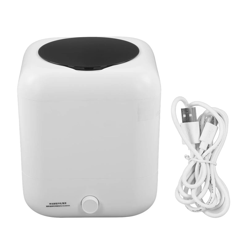 Mini Washing Machine ABS USB Rechargeable Small Portable Washer with Timing Function for Travel Camping