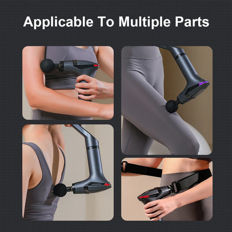 Handheld Massage Gun Multifunctional Detachable Handle Deep Muscle Massage Gun Split Strap Fascia Gun With 4 Types Massage Heads