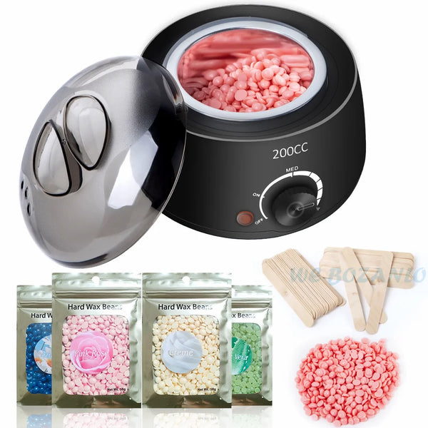 200CC Wax Heater Warmer Hair Removal Machine For Hand Foot Body SPA Epilator Paraffin Wax Pot +Wax Beans + Wood Sticks