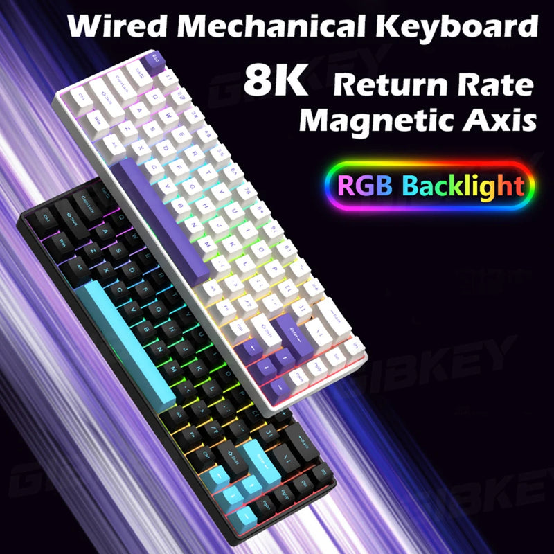 RGB Magnetic Axis Mechanical Keyboard 8K Return Rate Gaming Keyboard Hot Swappable switch Custom Key Range Game Esports keyboard