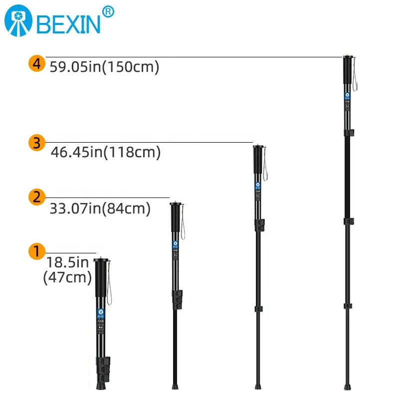 BEXIN Digital Camera Telescopic Handheld Monopod Lightweight Camera Mount Adapter Support Monopod For Nikon Sony Dslr Camera