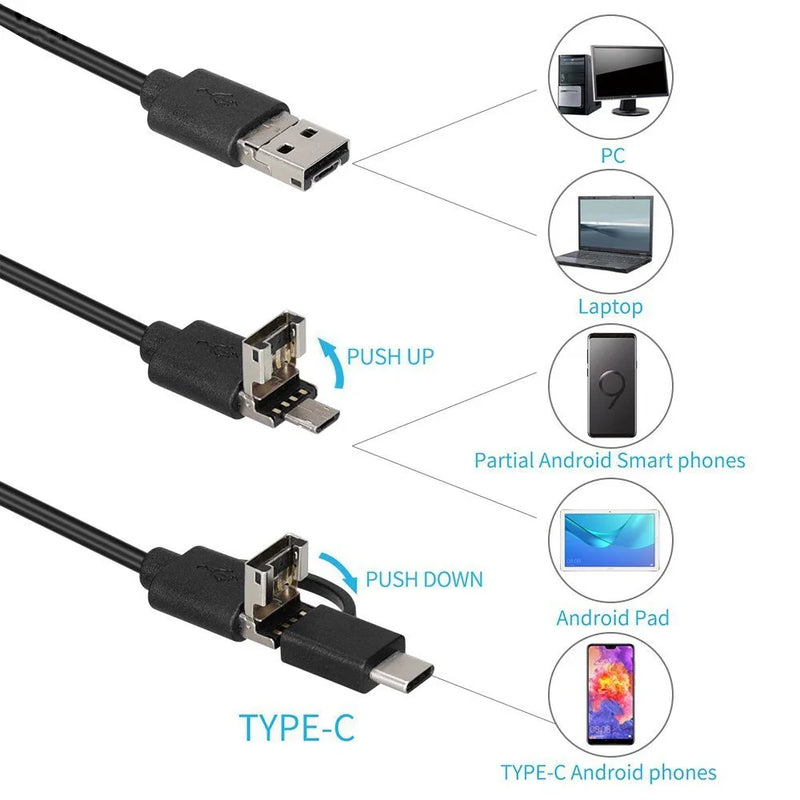 1080P Full HD USB Android Camera Endoscope IP67 1920*1080 1m 2m 5m Micro  Inspection Video Camera Snake Borescope Tube