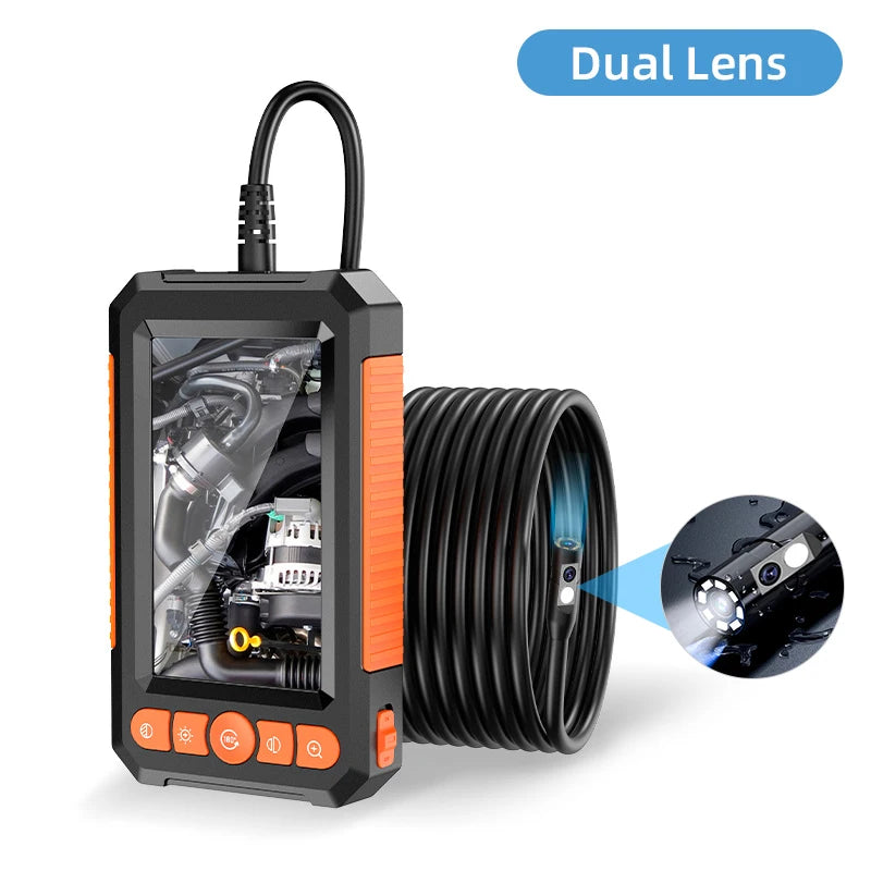 KERUI 2MP Endoscope with 4.3 IPS Screen for Pipe Sewer Dual Lens Waterproof Inspection Camera Borescope Monitor Car Repair LEDS