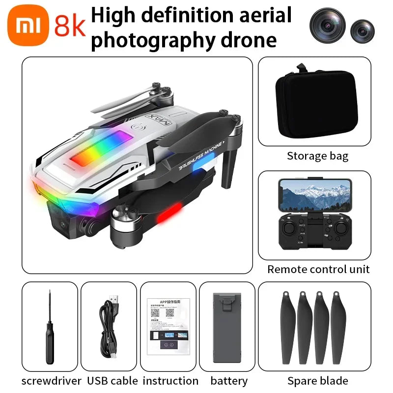 XIAOMI Drone A11 Max 8k Dual Camera Aerial Photography Aircraft Omnidirectional Obstacle Avoidance Blushless Motor 1 Key Return