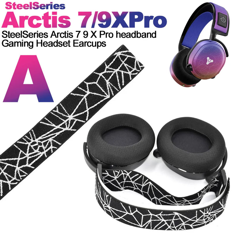 Earphone pads For Steelseries Arctis 7/9/9X/PRO Head Band Belt Strap replacement Earpads headphones Earmuffs Memory