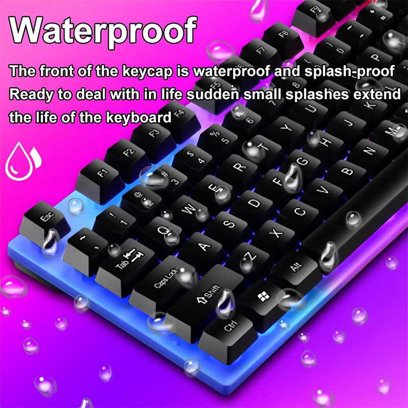 104 Keys USB Wired Keyboard RGB Gaming Keyboard 1.3M Cable Mechanical Sensation Membrane Keyboard For PC Laptop Windows And IOS