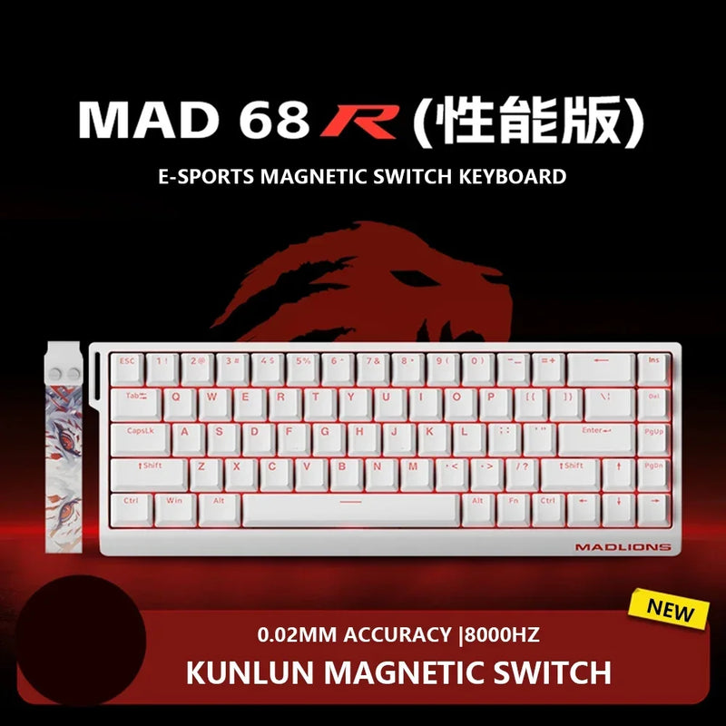 VGN VXE MADLIONS Madcatz Mad60/68HE Mechanical Keyboards Switch 8K Polling Rate Hot Swap Low Delay Customize Gaming Keyboard