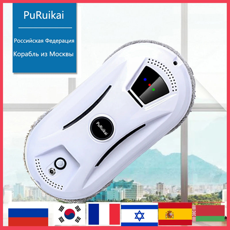 PuRuiKai  Window Cleaning Robot High Suction Electric Window Cleaner Robot Anti-falling Remote Control Robot Vacuum Cleaner