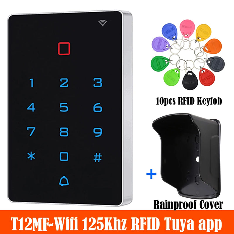 Wifi Tuya App RFID Access Control Keypad 2000 User EM 125KHz or IC Standalone Touch Card Reader for Access Control System